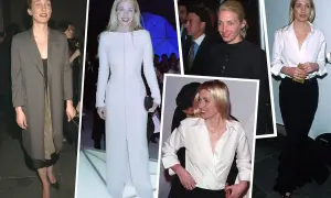 Carolyn Bessette style: look elegante in abiti lunghi, cappotti e camicie.