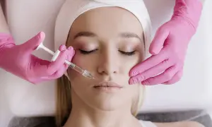 Viso con labbra definite e un leggero ritocco per accentuare l'arco di cupido.