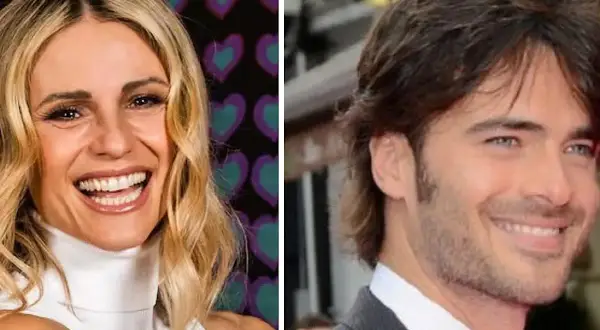 Michelle Hunziker sorride con il suo compagno Tomaso Trussardi.