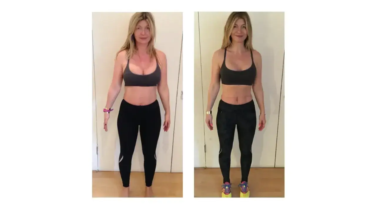 Risultati visibili di pilates fisico prima e dopo: una donna pi&ugrave; tonica e definita.