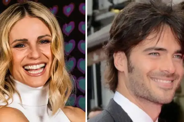 Michelle Hunziker sorride con il suo compagno Tomaso Trussardi.