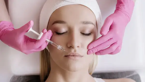 Viso con labbra definite e un leggero ritocco per accentuare l'arco di cupido.